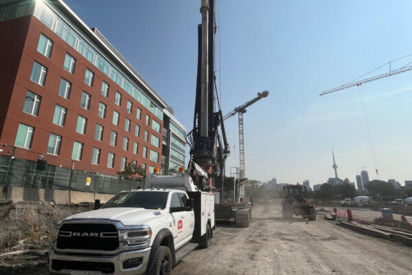 ECA Canada Service truck and Bauer drill rig